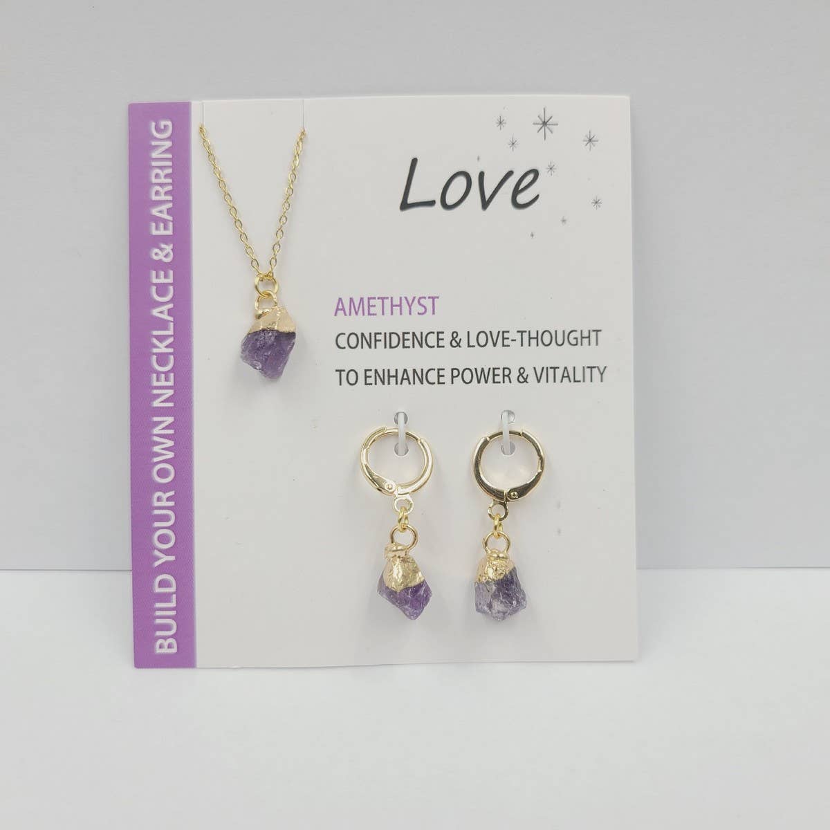 NATURAL STONE NECKLACE AND EARRING SET_CWAJE1055