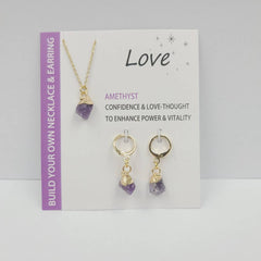 NATURAL STONE NECKLACE AND EARRING SET_CWAJE1055