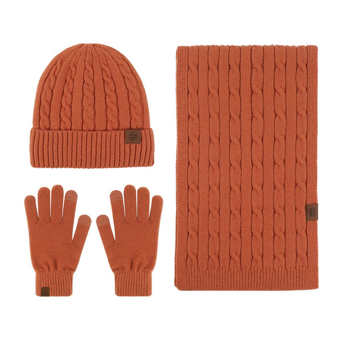 NEW KNITTED HAT SCARF AND GLOVES THREE PIECE SET_CWMM2777