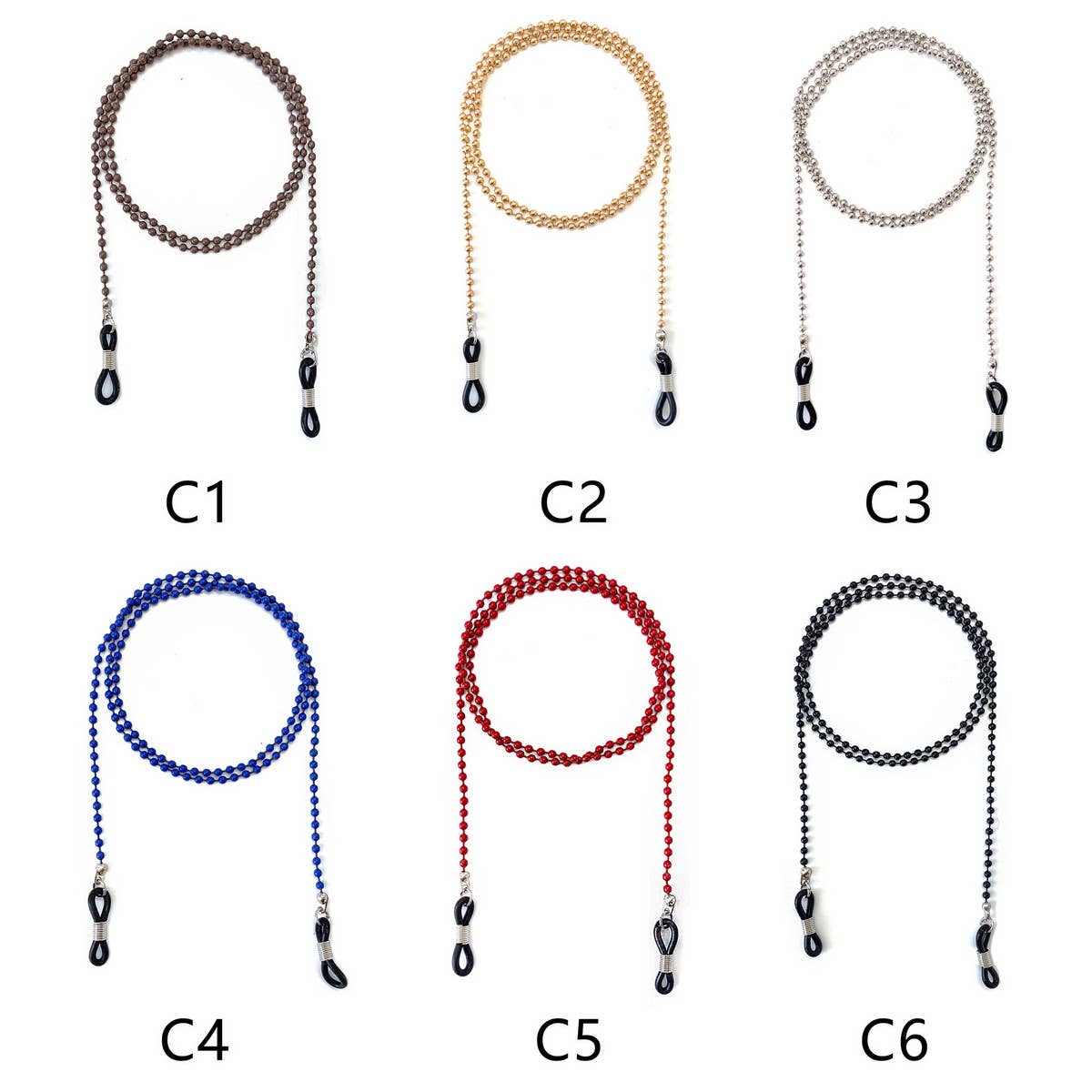 SOFT CHAIN COLORFUL WAVE BEADS GLASSES LANYARD_CWMM1160