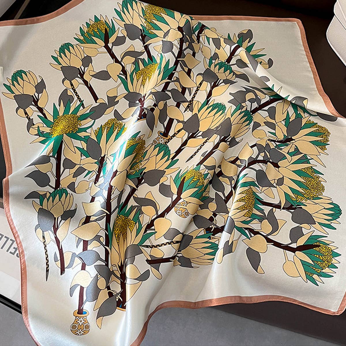 FASHIONABLE SILK SCARF FLORAL PRINT FALL WINTER_CWASC0537