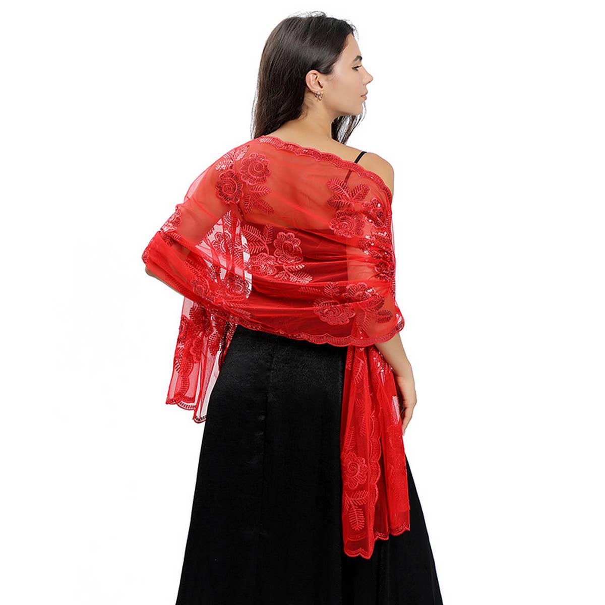 NEW ARRIVAL FLOWER SEQUIN EMBROIDERED SHAWL_CWASC1087