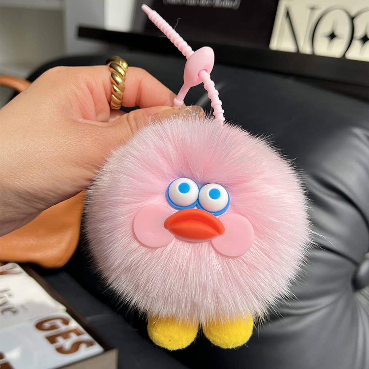 CARTOON DOLL PLUSH DUCK CAR KEYCHAIN PENDANT_CWMM2496