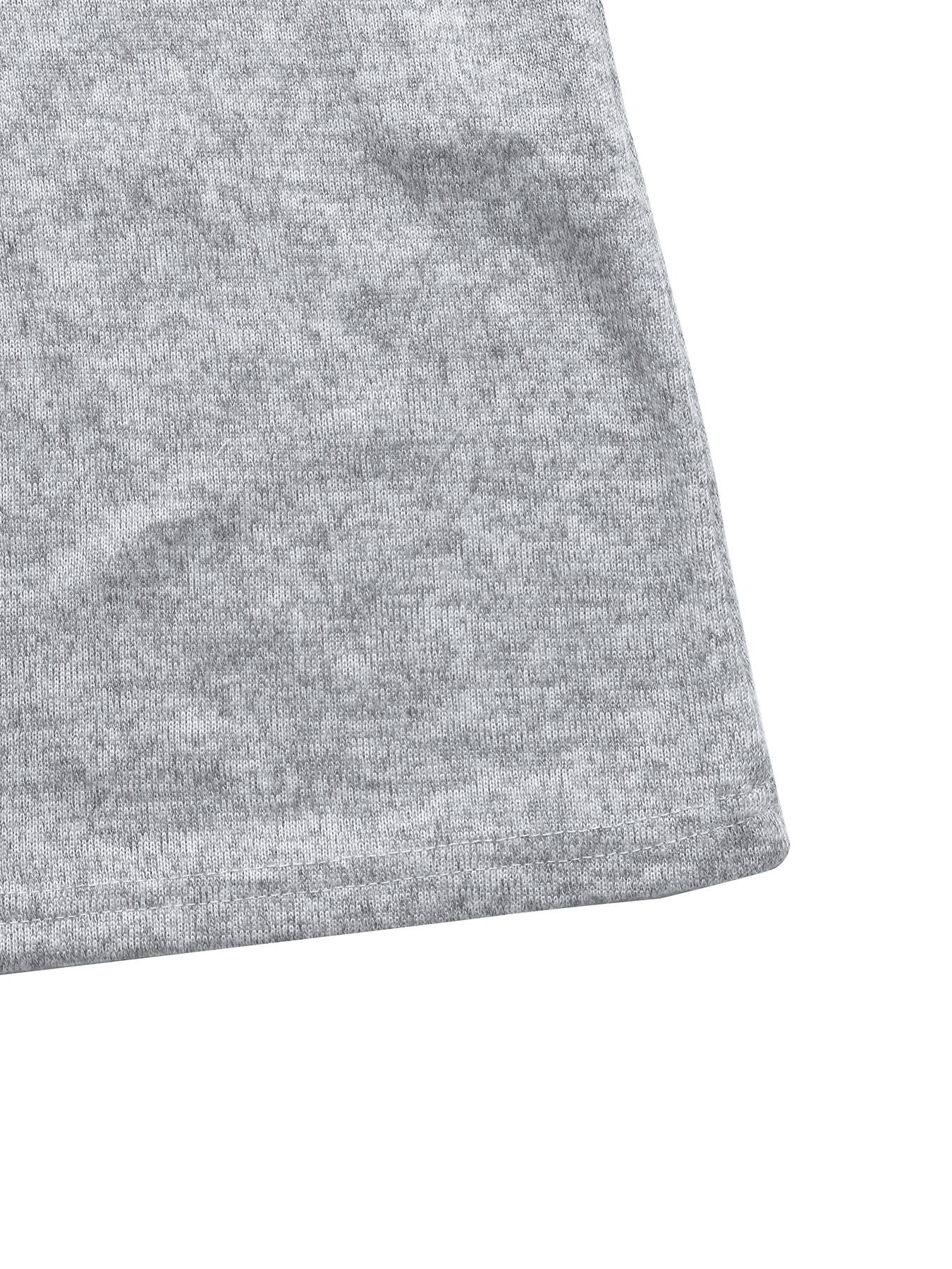 Solid-Color Brushed V-Neck Long-Sleeved Dress