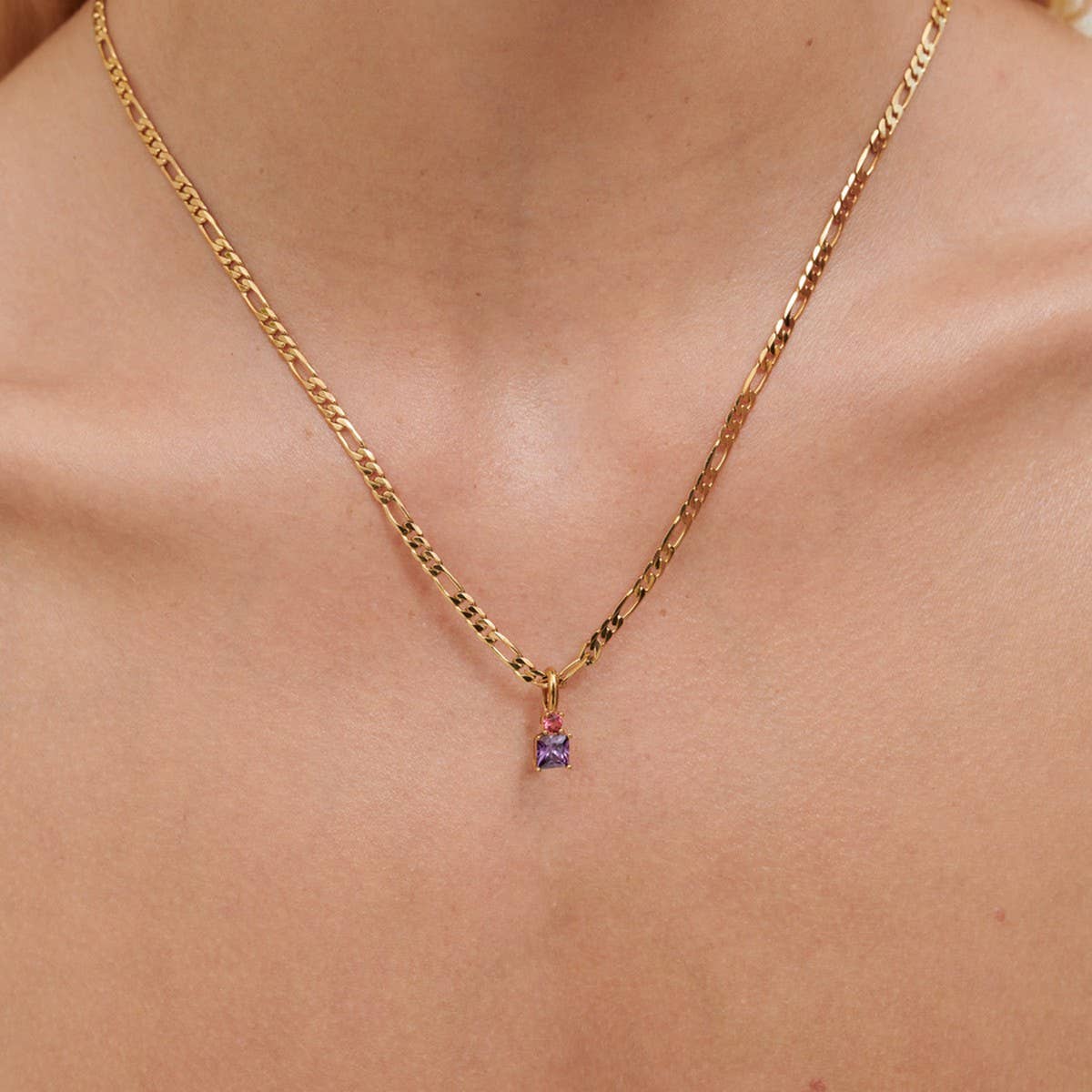 SIMPLE AND FASHIONABLE COLORFUL ZIRCON NECKLACE_CWMM3787