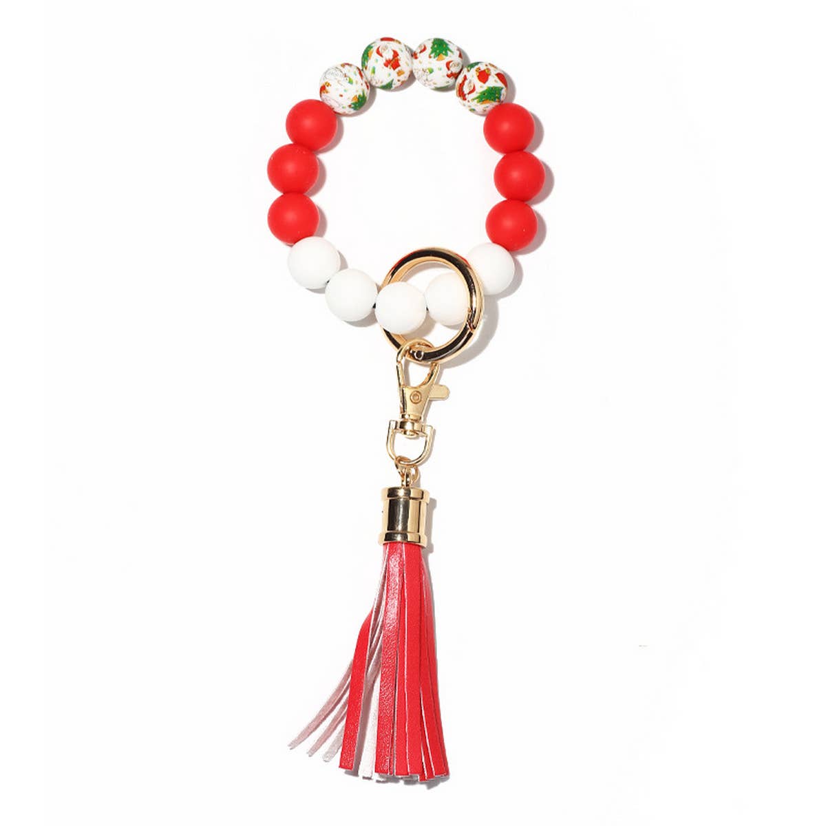 Wooden Bead Bracelet Keychain_Cwmm1313