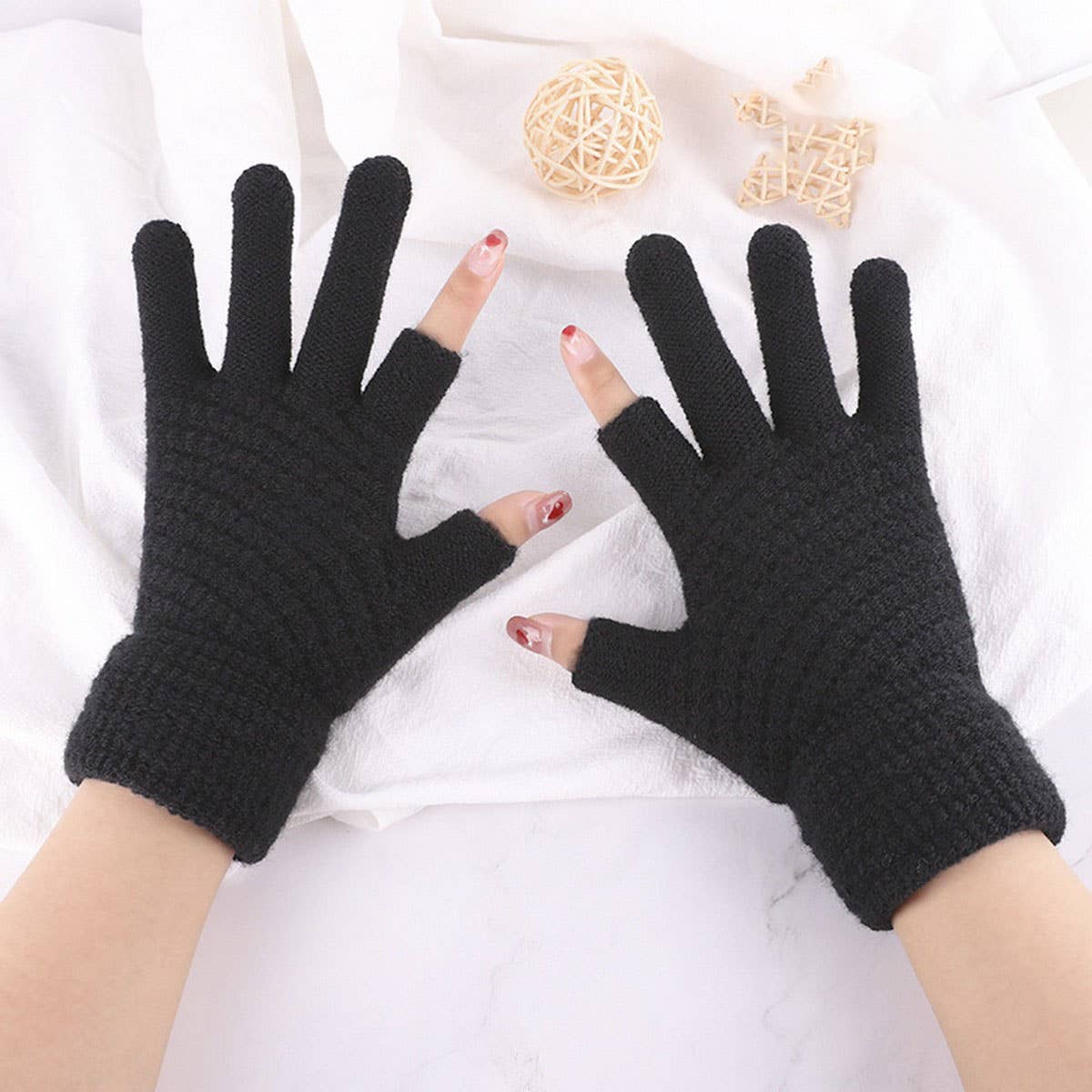 Women'S Winter Knitted Gloves With Two Fingers_Cwag0234