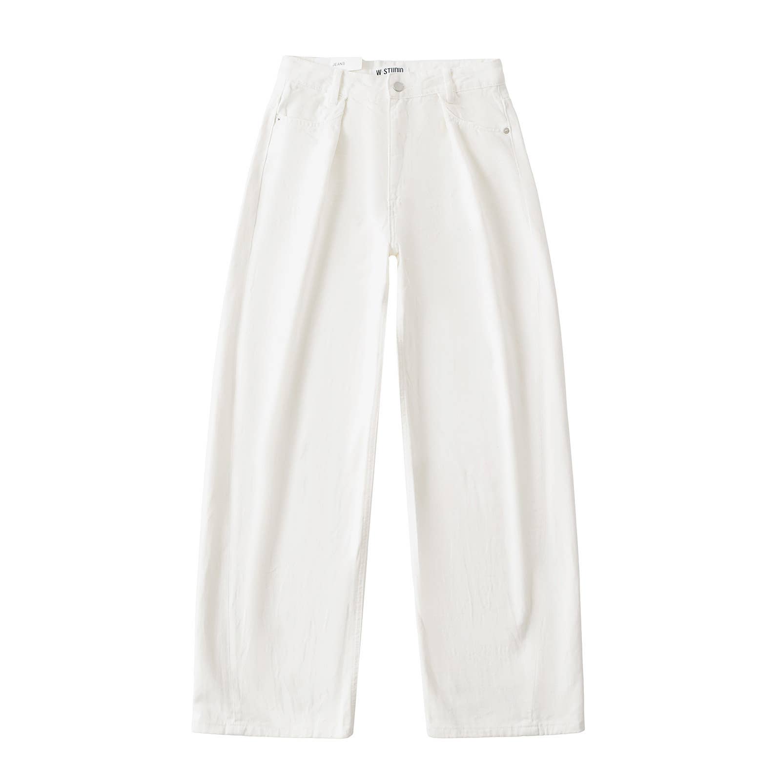 Tide Wash Polish White Pleated Micro-Cone Jeans