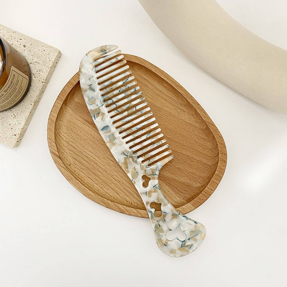 Vintage Acetate Heart Comb For Hair Makeup_Cwmm6432