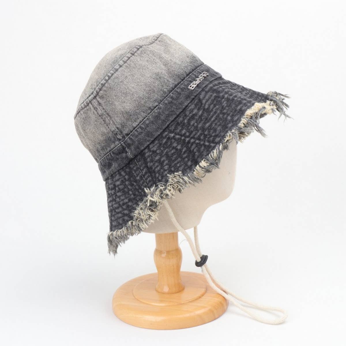 Vintage Washed Raw Edge Gradient Bucket Hat_Cwah1133