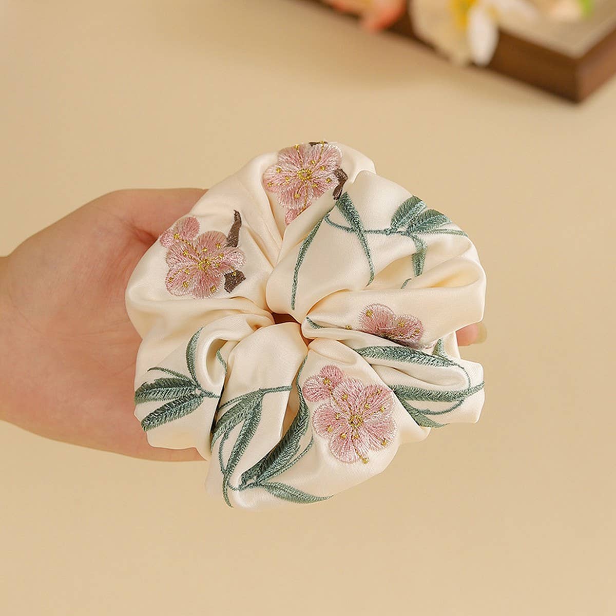 OLEANDER EMBROIDERED HAIR TIE FOR HANFU QIPAO_CWAHA5410