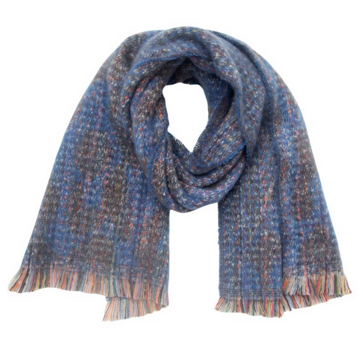 LEOPARD JACQUARD SCARF FRINGE WINTER WRAP_CWASC0872