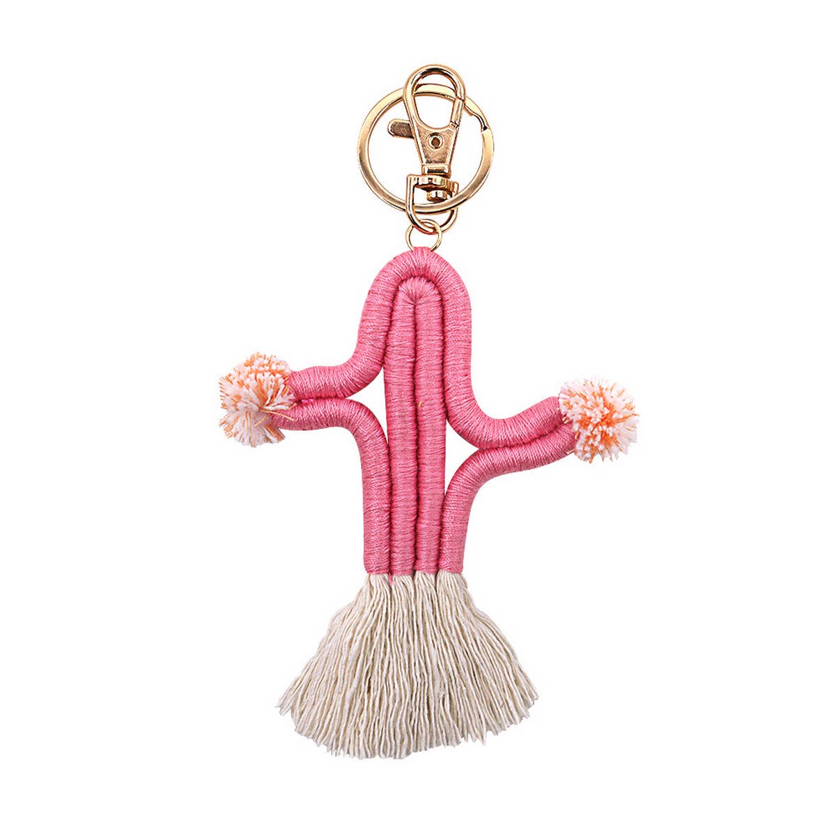 HAND WOVEN CACTUS FUR BALL KEYCHAIN_CWMM1581