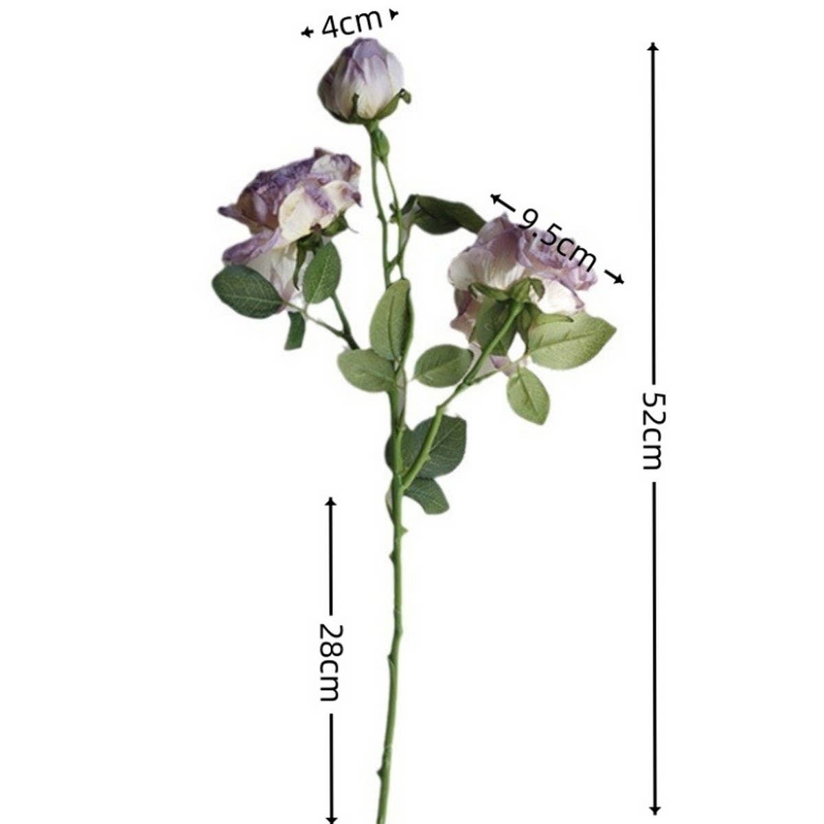 2 FLOWER 1 BUD BURNT EDGE DRIED ROSE ARTIFICIAL_CWMM6477