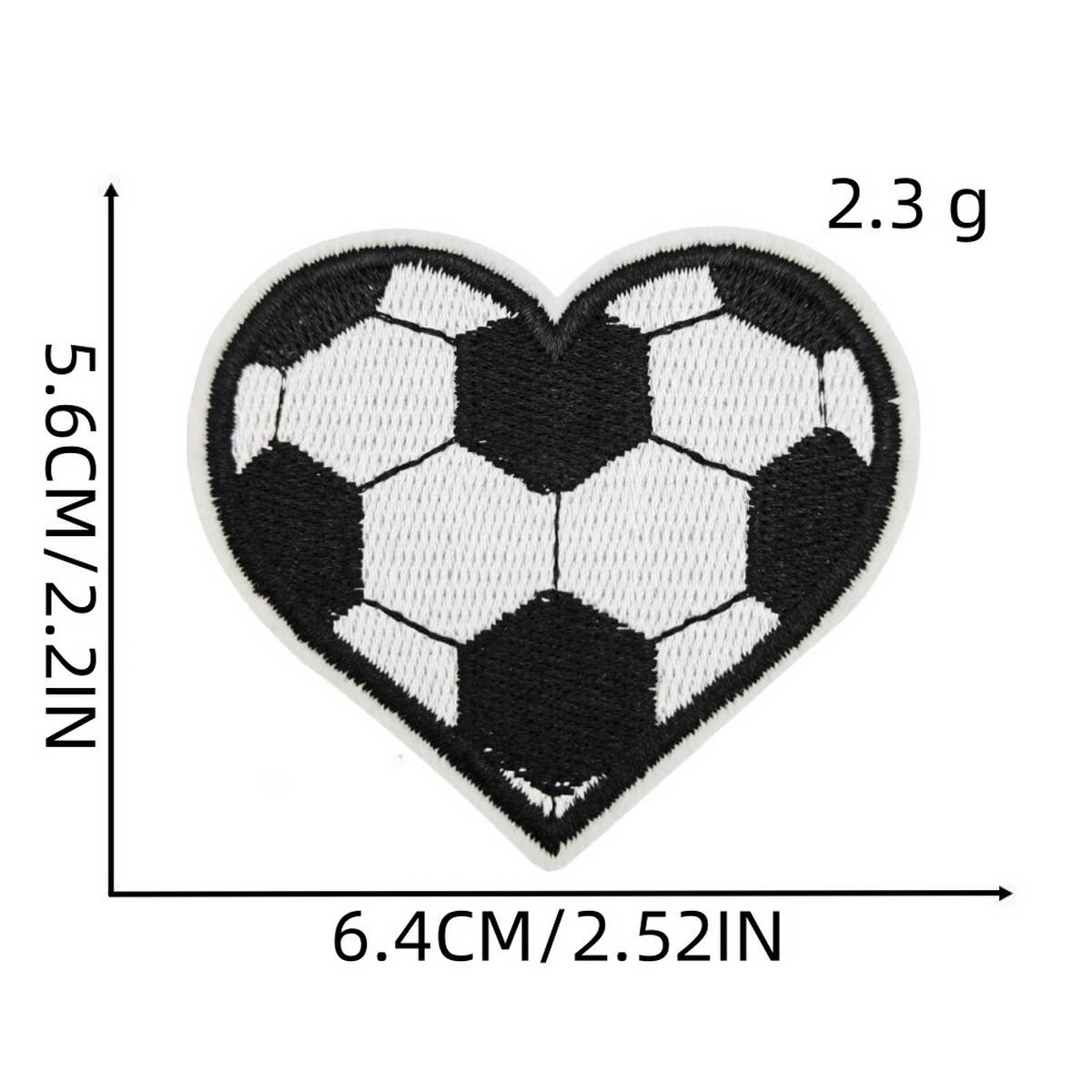 FOOTBALL BADGE HEART ACCESSORY PATCH_CWMM4055