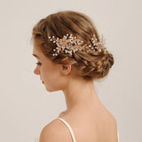 FLOWERS LEAVES PEARLS BRIDAL HAIR ACCESSORIES_CWAHA2778