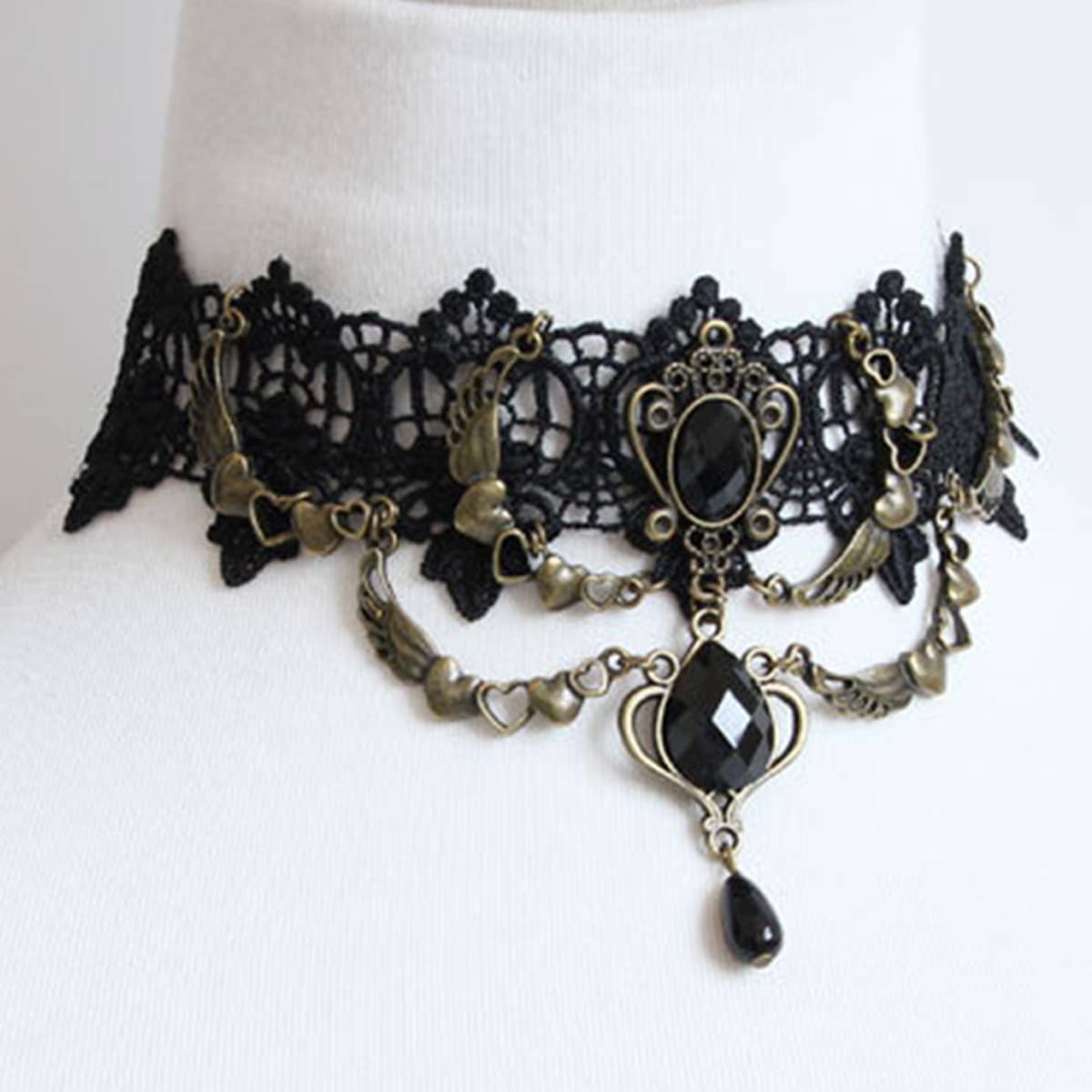 HALLOWEEN LACE GOTHIC PUNK SHORT NECKLACE COLLAR_CWMM0138