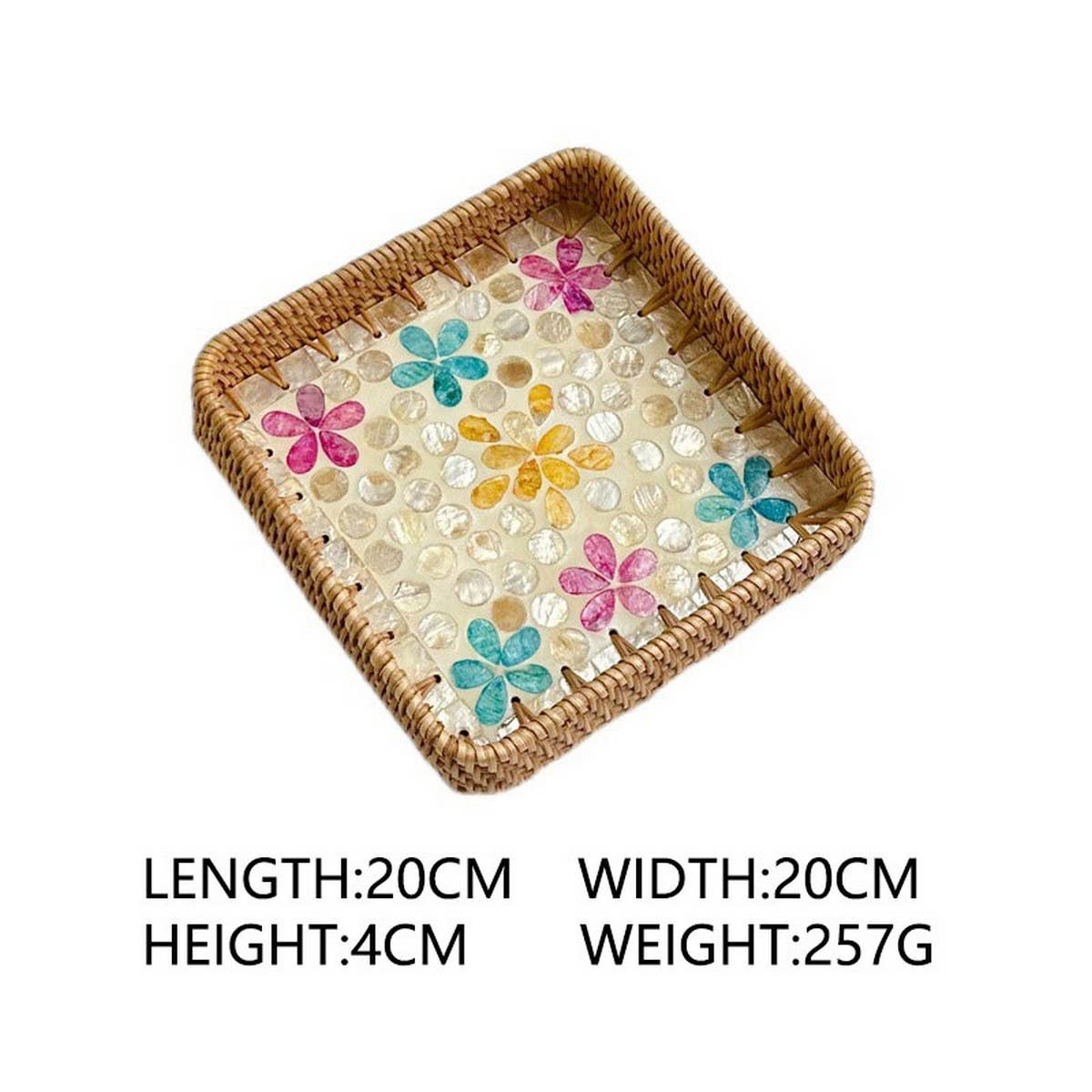 RATTAN COLORFUL SHELL CREATIVE HANDMADE FRUIT PLATE_CWMM4400