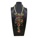 CRYSTAL ALUMINUM WIRE NECKLACE EARRING SET_CWMM4968