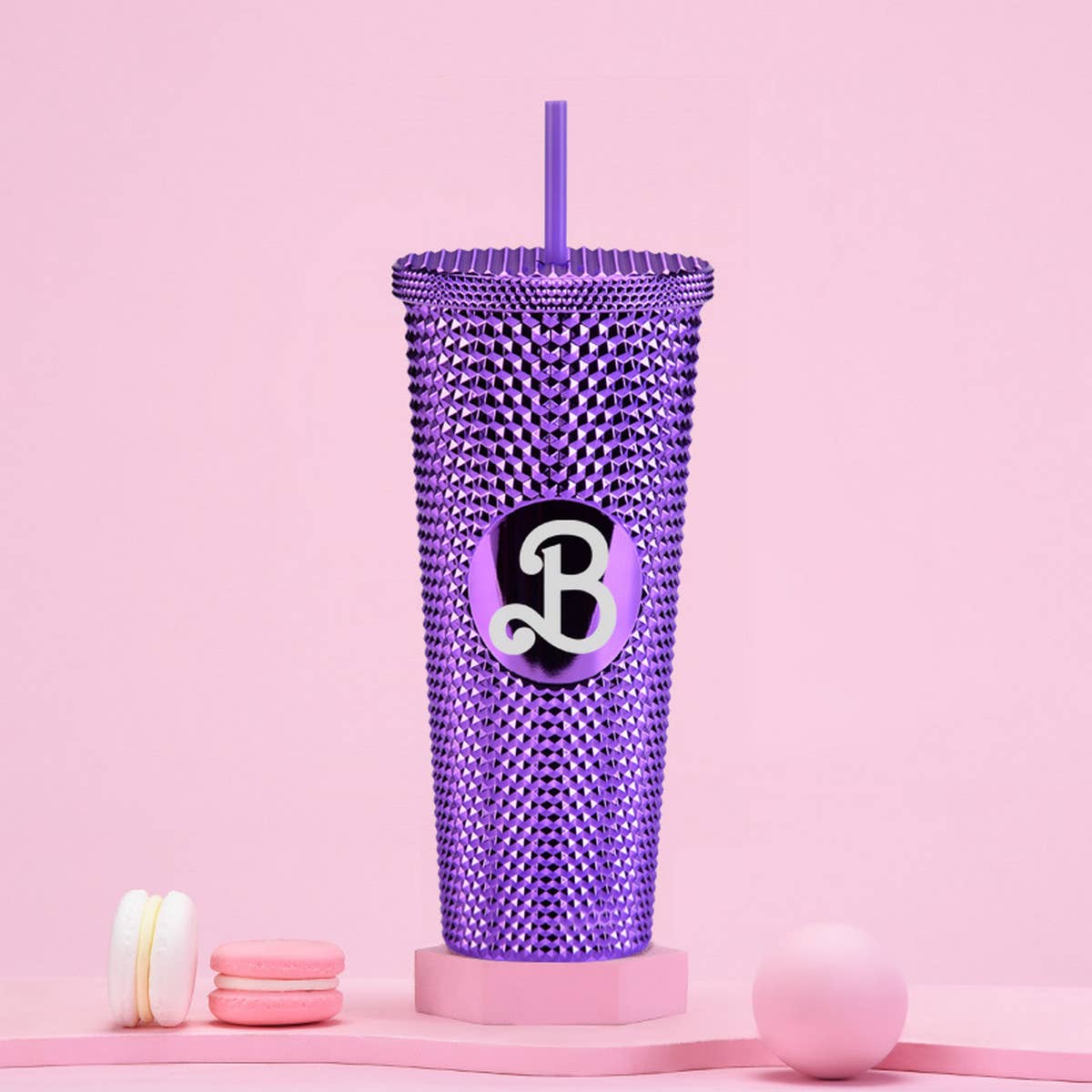 DOUBLE LAYER PORTABLE PLASTIC STRAW DIAMOND CUP_CWMM0978