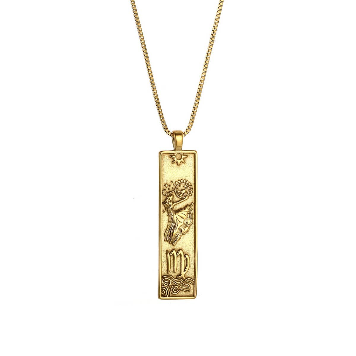 Zodiac Tag Necklace Stainless Ste Vintage Style_Cwmm8868