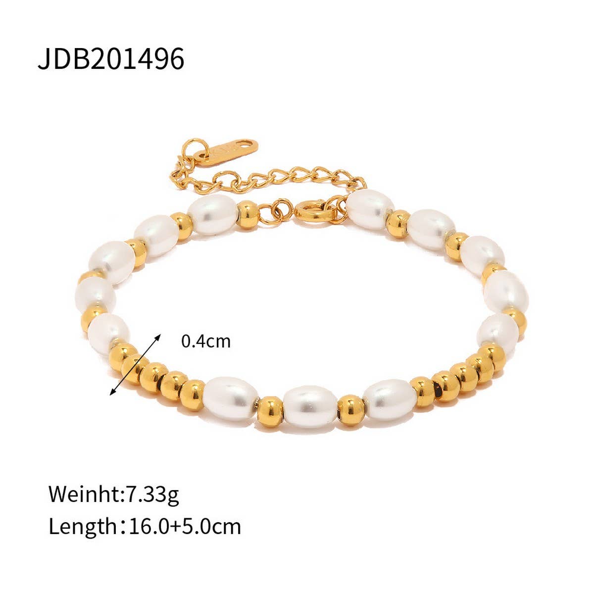 18K GOLD PEARL BRACELET NO FADE STAINLESS STEEL_CWAJE4667