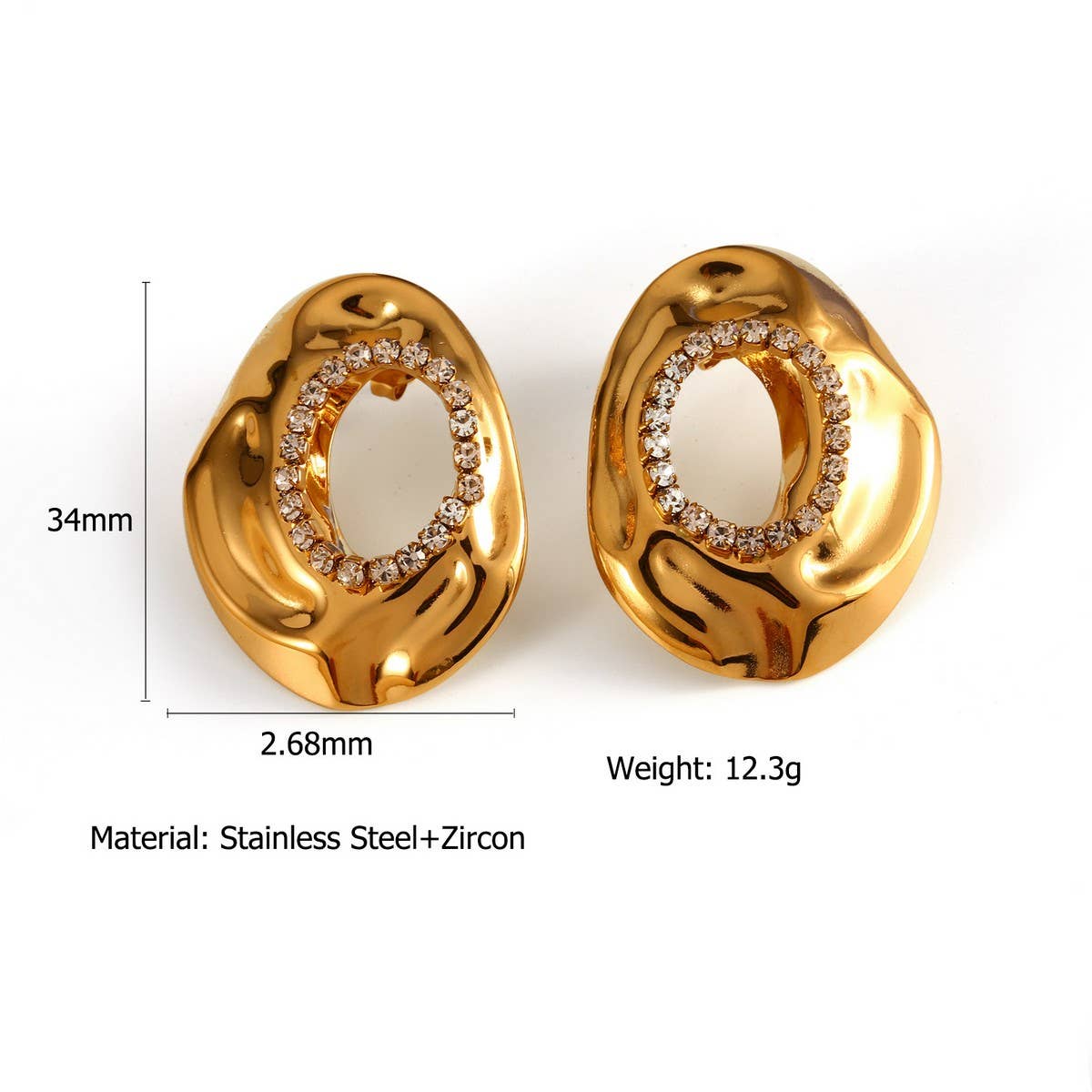 FASHION STAINLESS STEEL ZIRCON HOLLOW EARRINGS_CWMM8917
