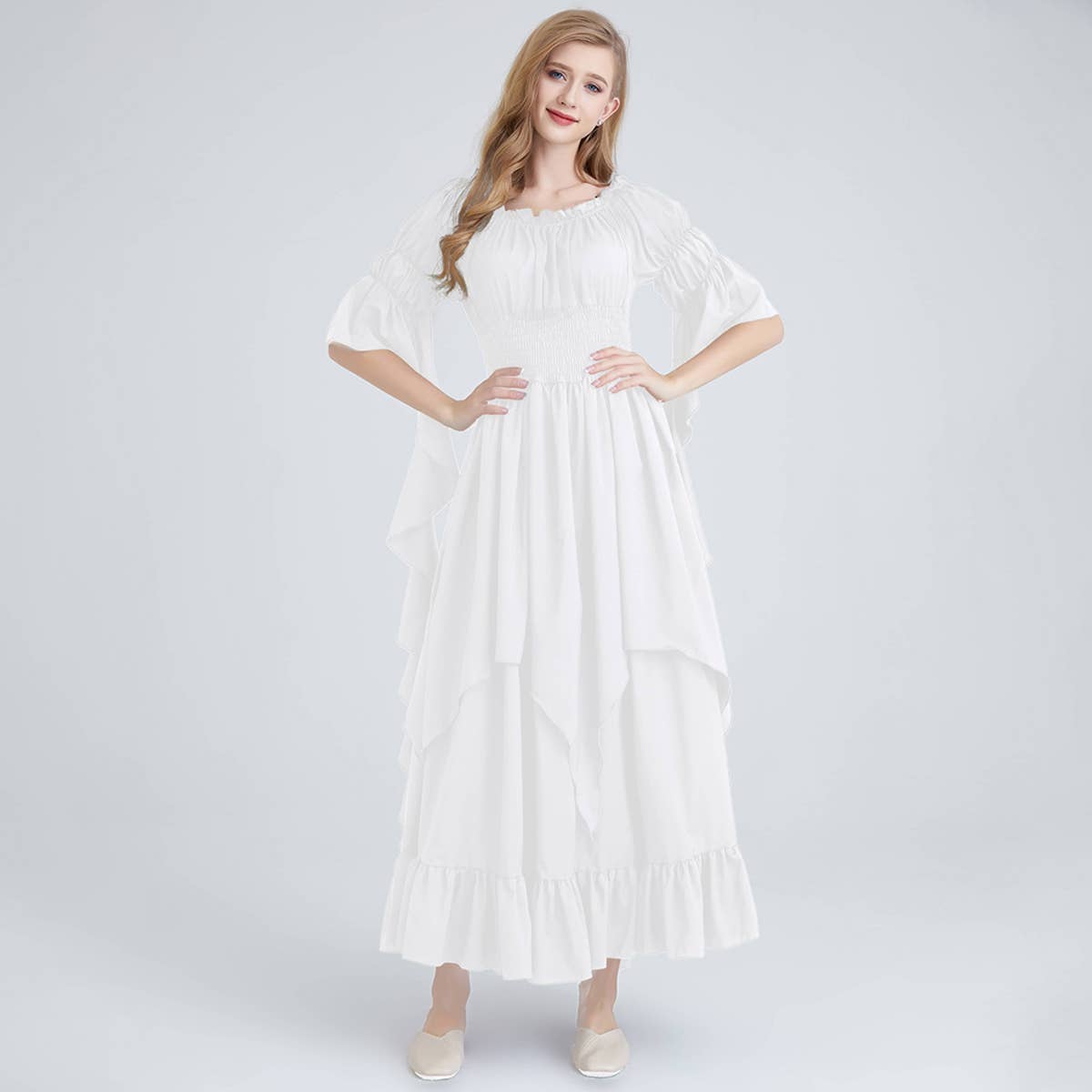 HALLOWEEN COSTUME SQUARE NECK TIED WAIST DRESS_CWMM1508