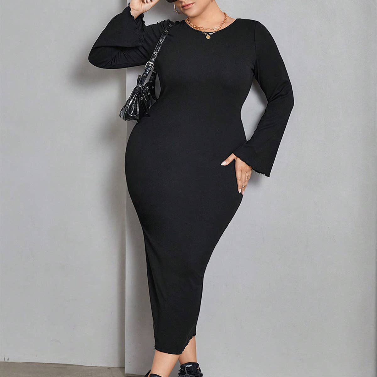 AUTUMN KNIT BACKLESS DRESS STYLISH SEXY_CWDMD6039