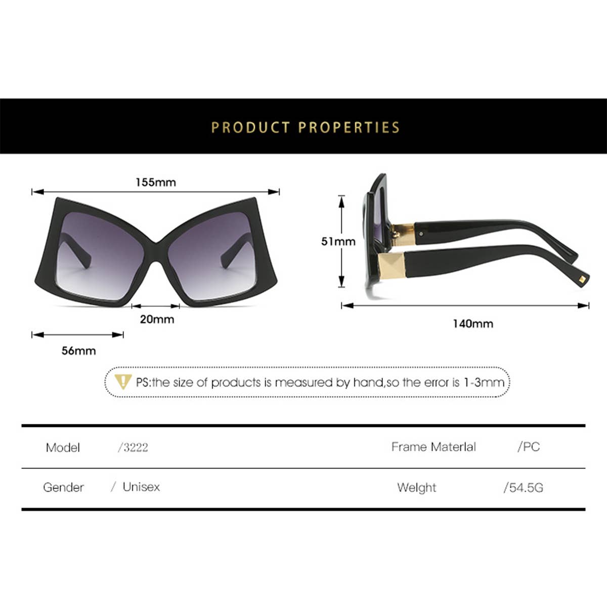 BOW TIE LARGE FRAME FUNNY FASHION SUNGLASSES WOMEN_CWASG0278