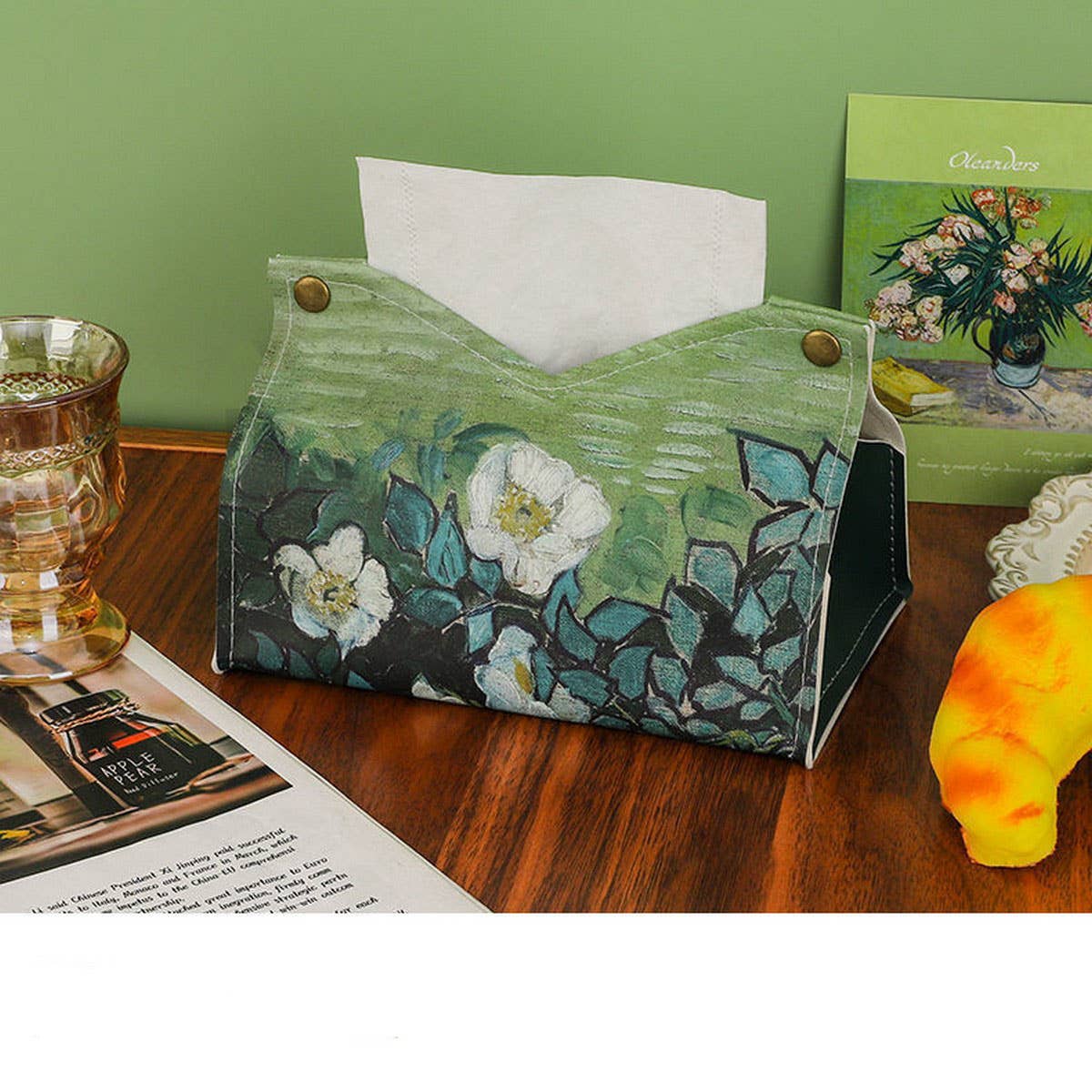 NEW OIL PAINTING LEATHER CREATIVE TISSUE BOX_CWMM2240