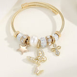 ALLOY STAINLESS STEEL BRACELET WITH SHELL BUTTERFLY_CWMM8594