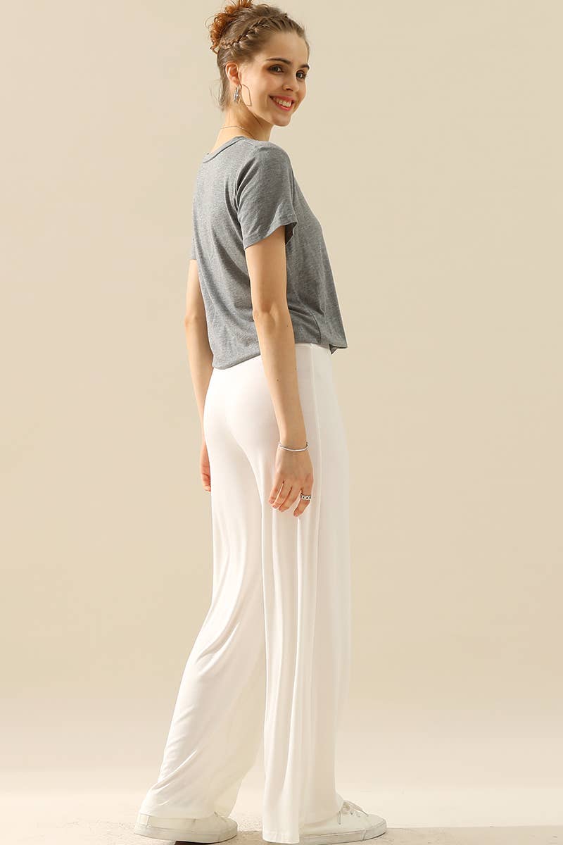 Women Solid Color Baggy Wide Leg Pants_Cwblp397