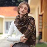 PLAID WINTER SCARF FOR WOMEN WITH TASSELS WARM_CWASC0186