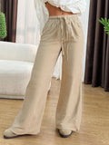 Striped Loose Wide-Leg Long Pants