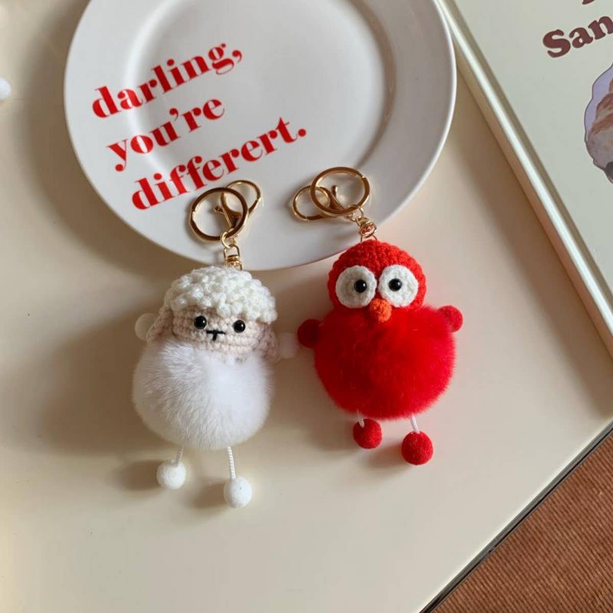 CUTE SMALL WOOL PLUSH BAG PENDANT CAR KEYCHAIN_CWMM2510