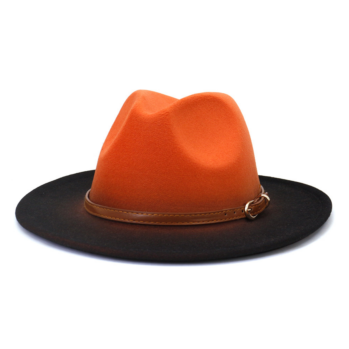 Women Warm Color Matching Belt Panama Hat_Cwah0707