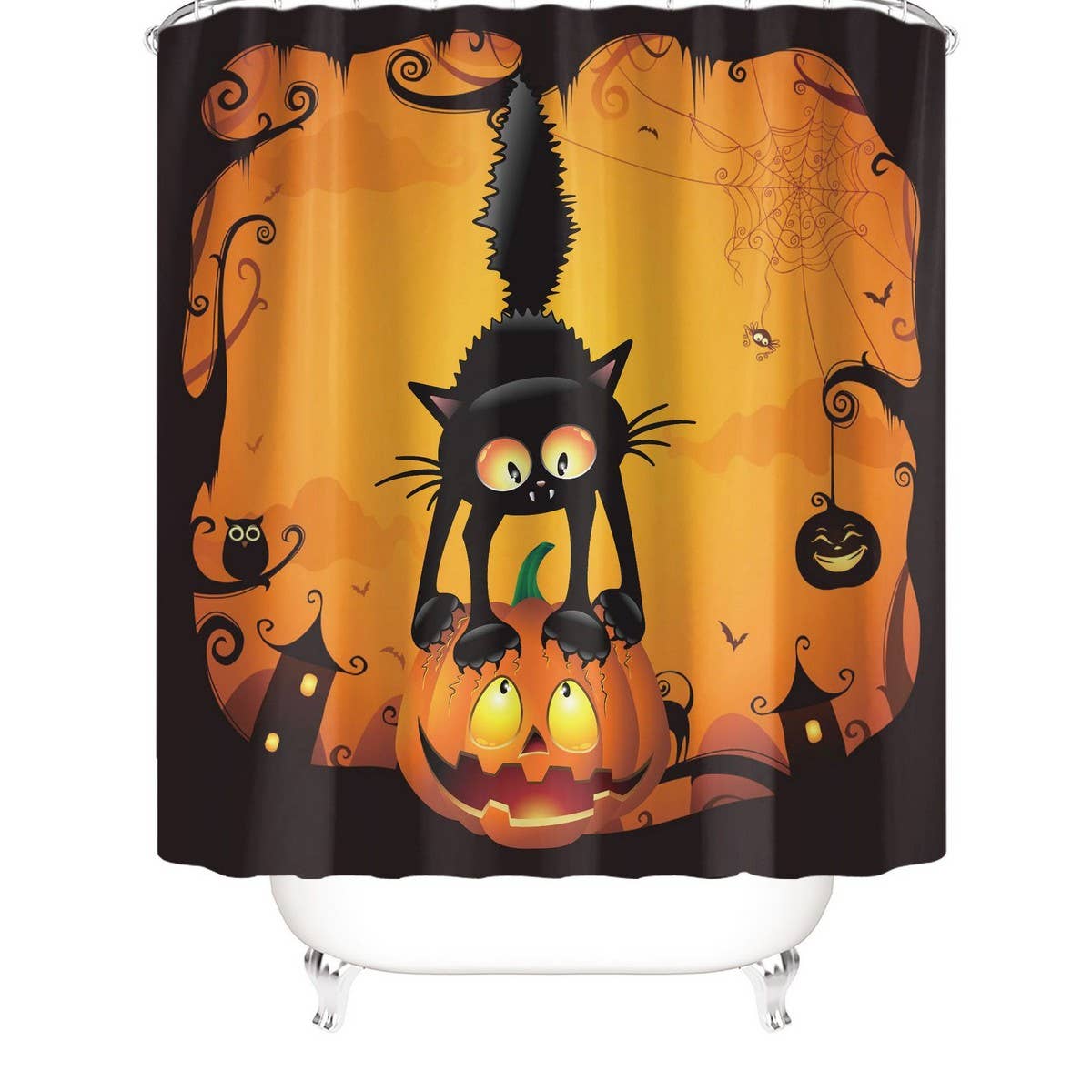 HALLOWEEN THANKSGIVING FLOWER SHOWER CURTAIN_CWMM1803