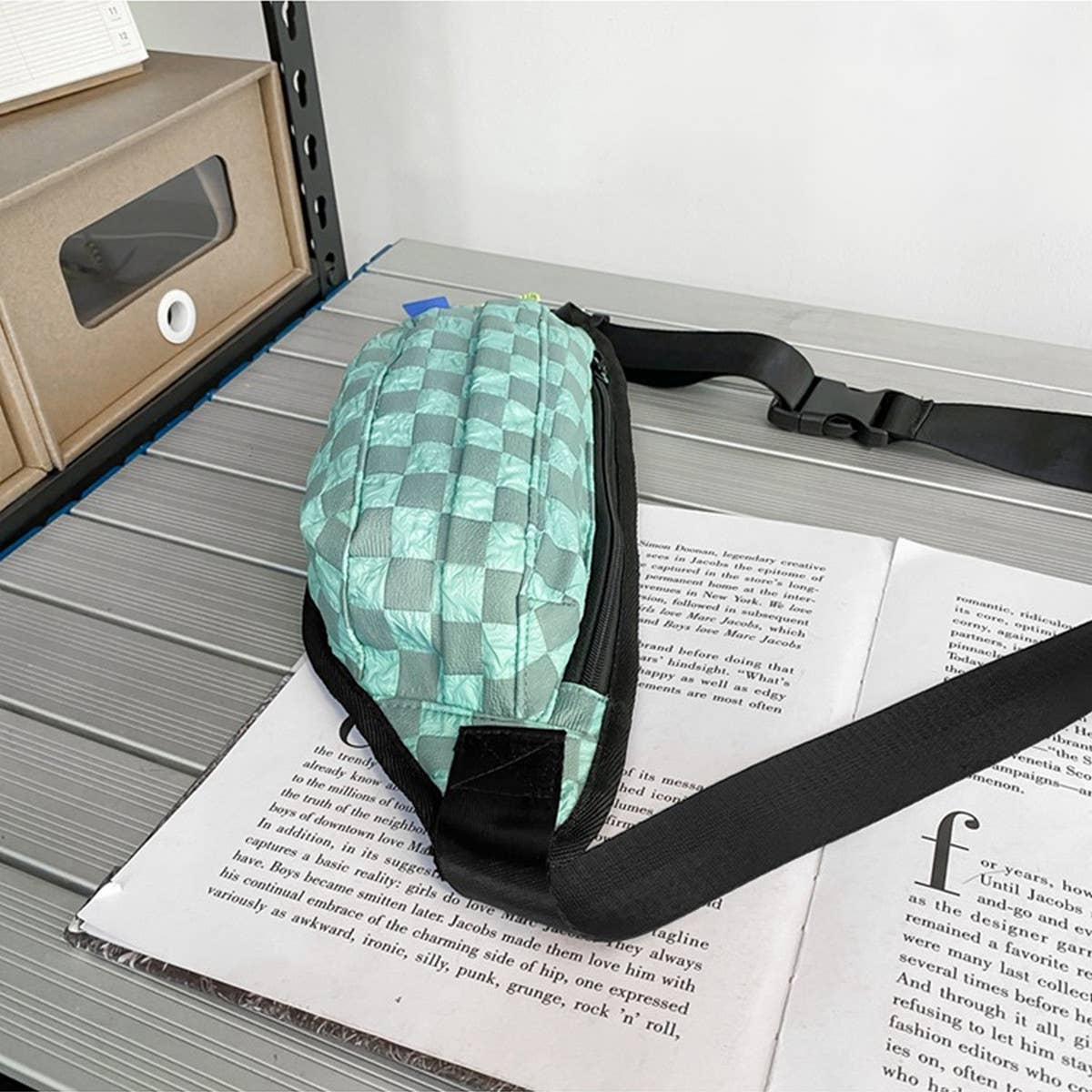 Simple Plaid Waist Bag Shoulder Bag_Cwab1604