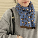 BEIGE LEOPARD FAUX CASHMERE SCARF FOR FALL WINTER_CWASC1258