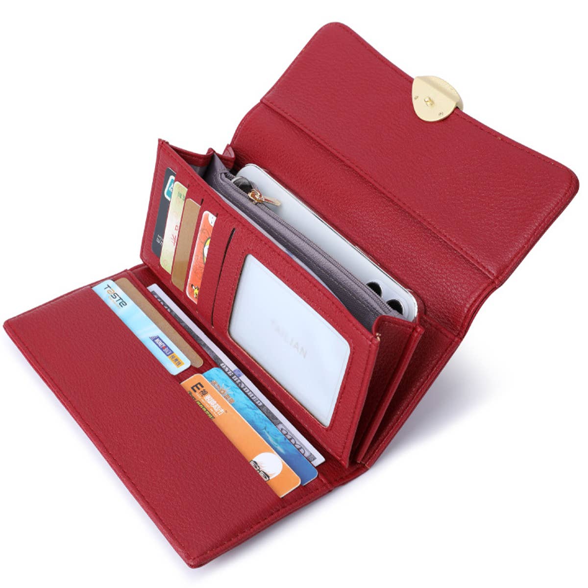 CLASSIC LITCHI PATTERN HASP WALLET_CWAB1651