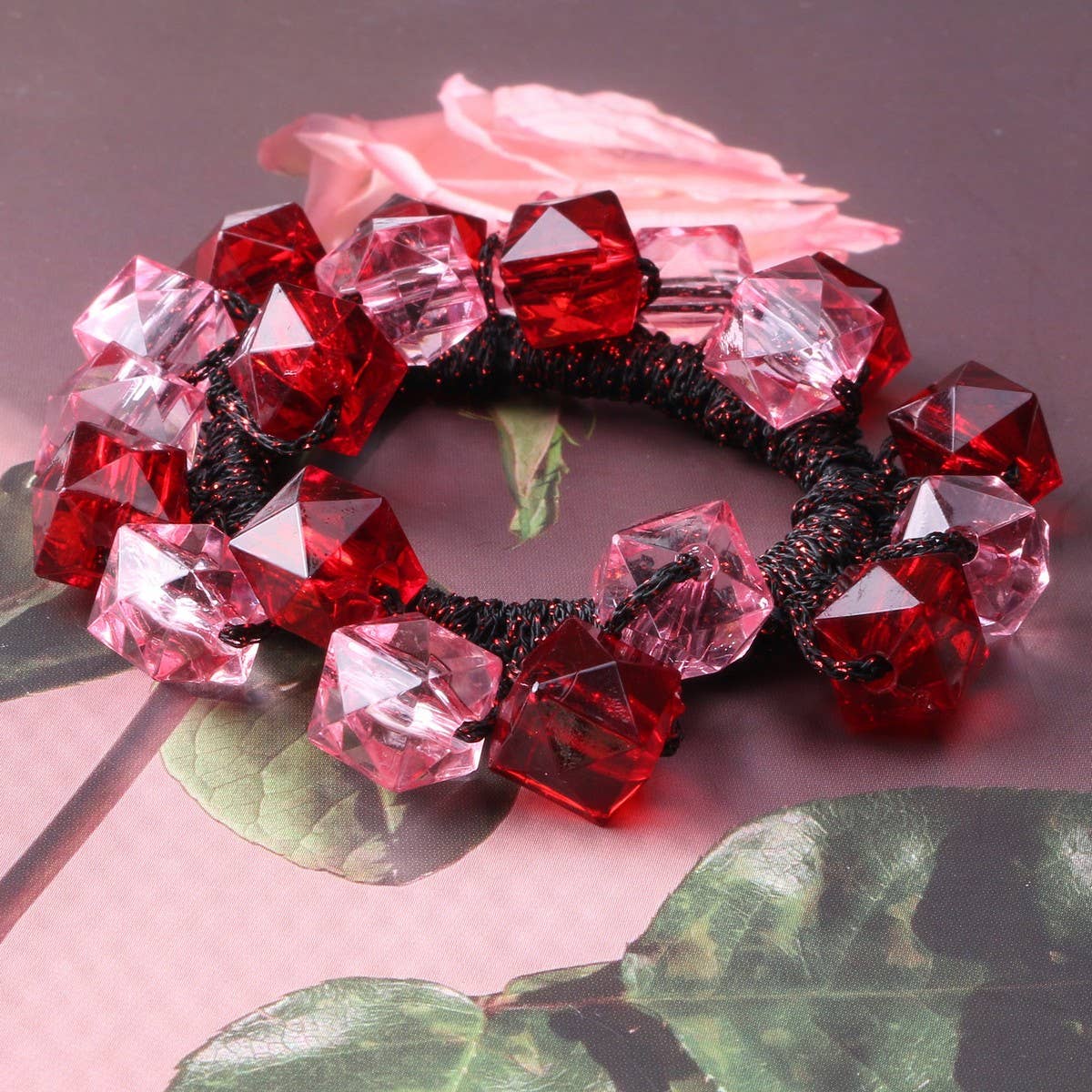 ELEGANT CRYSTAL SCRUNCHIE FASHION HAIR TIE_CWAHA6864