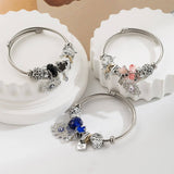 SILVER STAINLESS STEEL EVIL EYE BFF BRACELET_CWMM8502