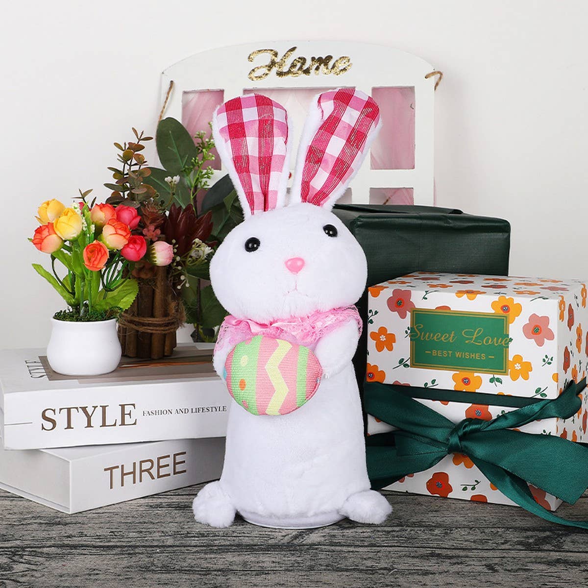 EASTER LIGHTED BUNNY DOLL BUNNY ORNAMENTS_CWMM3493