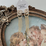 PEARL DOUBLE RING TASSEL EARRINGS_CWAJE1296