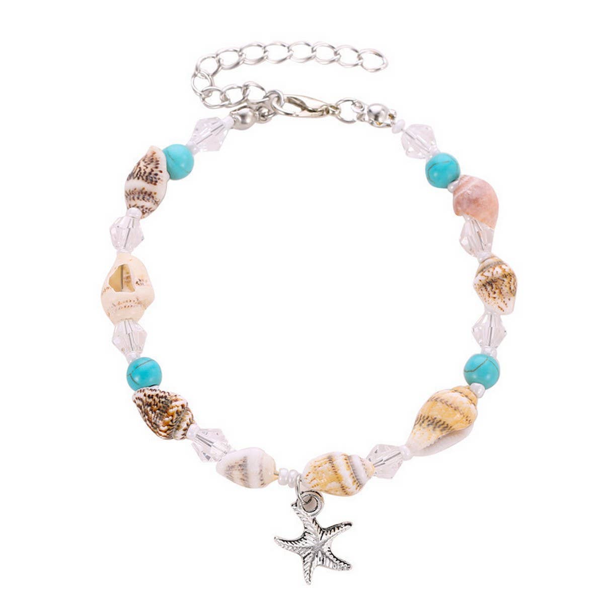 Cwaje2514_Bohemian Shell Starfish Holiday Beaded Bracelet