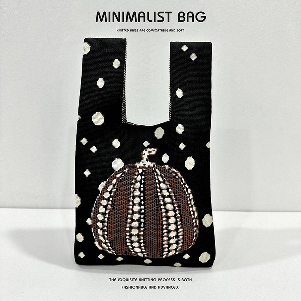 Women Pumpkin Knitted Shoulder Handbag_Cwab1502