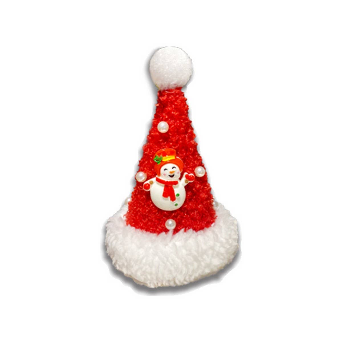 CUTE PLUSH CHRISTMAS PEARL HAT HAIRPIN HEADDRESS_CWAHA3403