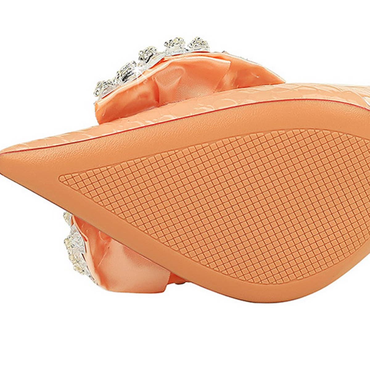 SHALLOW POINTED TOE RHINESTONE BOW HIGH HEELS_CWSHH0079