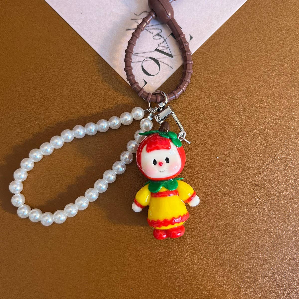NEW CARTOON CLAY KEYCHAIN PEARL CHAIN GIFT CHARM_CWMM7879